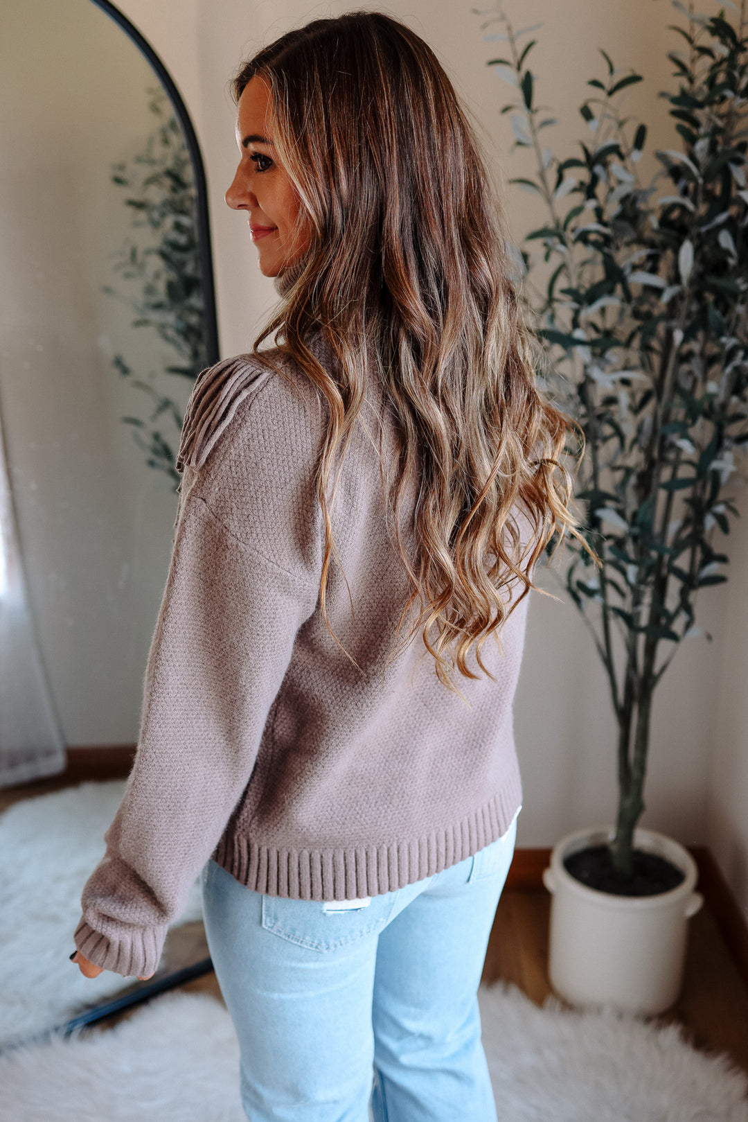 Gracie Fringe Sweater - Mocha