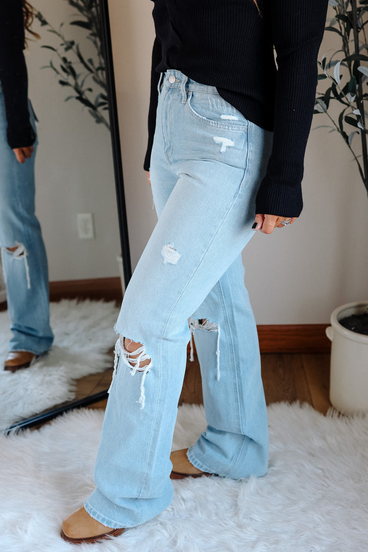 VERVET: SUNNY 90'S VINTAGE HIGH RISE FLARE JEANS