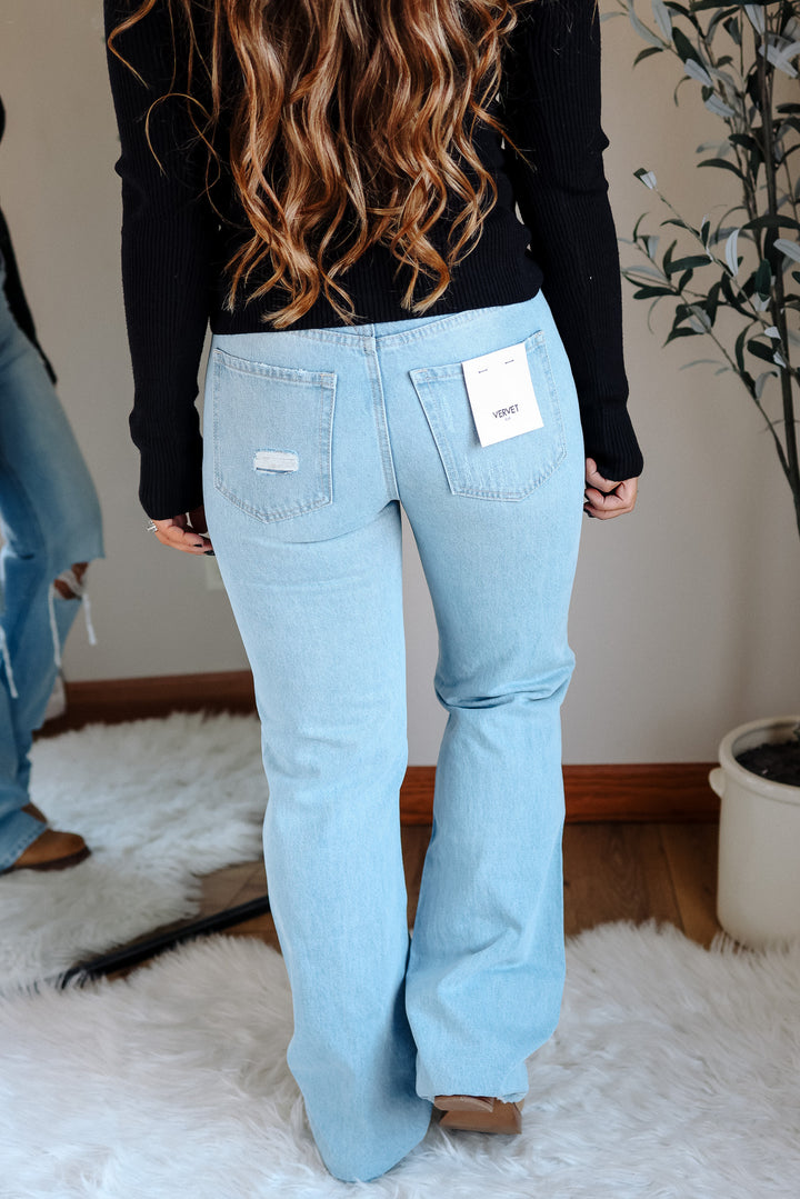 VERVET: SUNNY 90'S VINTAGE HIGH RISE FLARE JEANS
