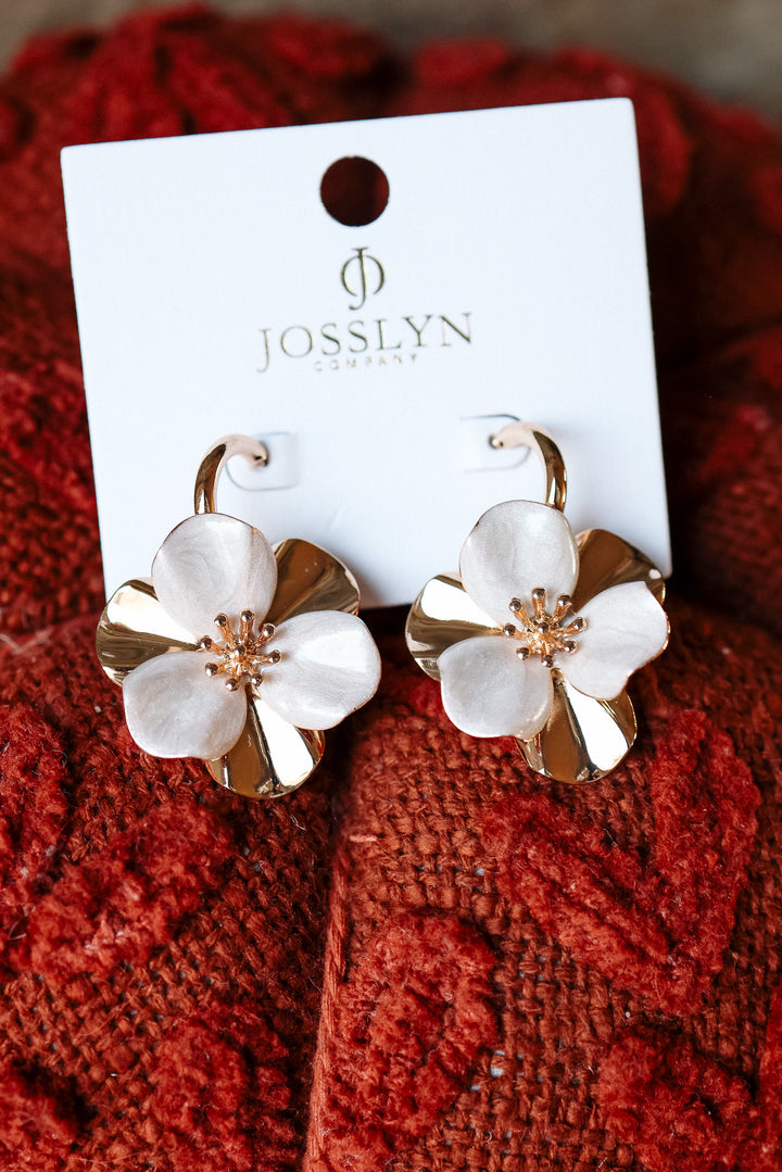 Vintage Floral Flower Drop Earrings