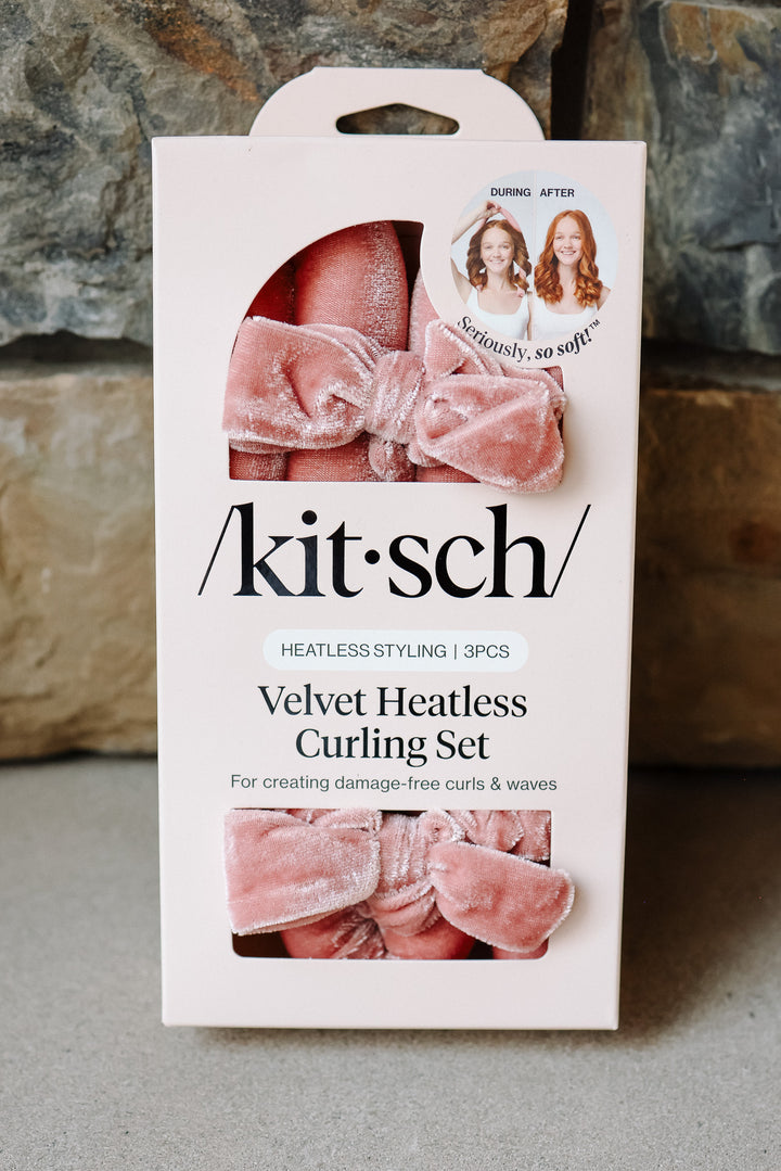 Terracotta Velvet Heatless Curling Set