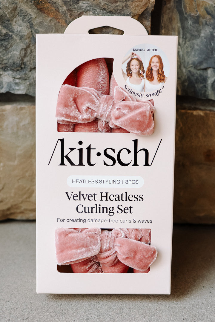 Terracotta Velvet Heatless Curling Set