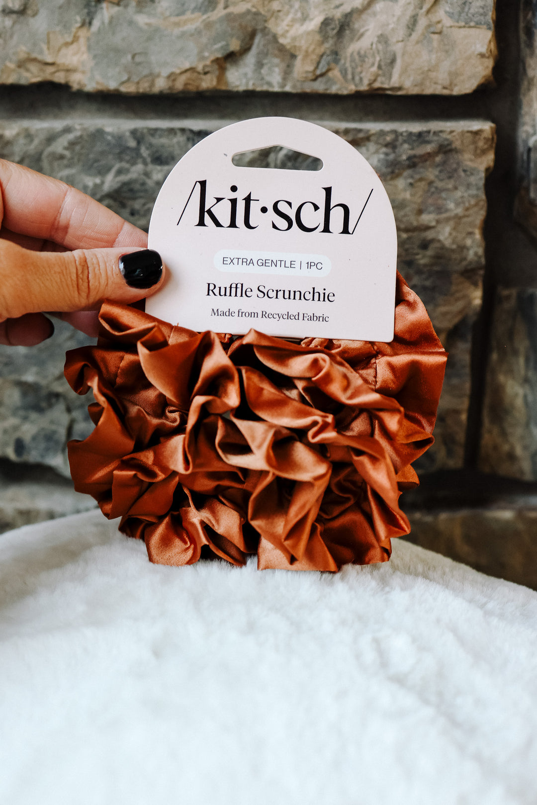 Camel Ruffle Scrunchie