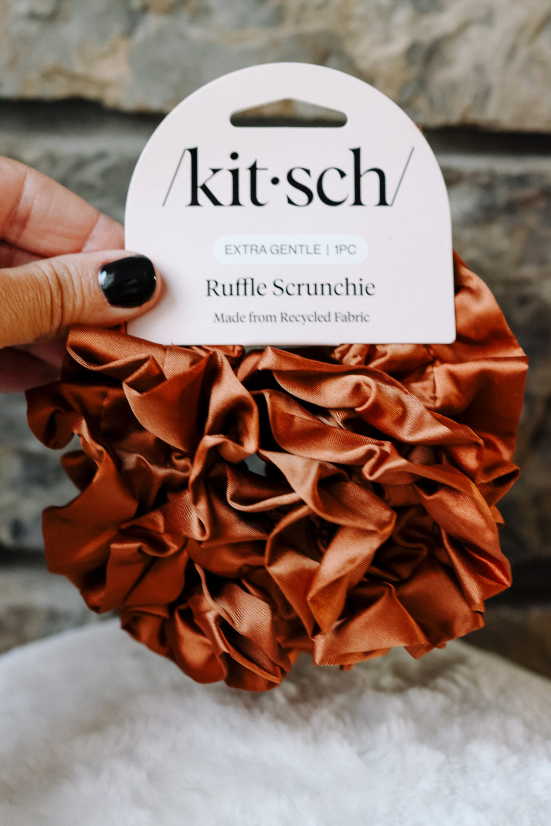 Camel Ruffle Scrunchie