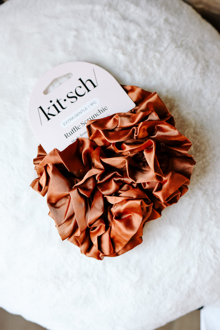 Camel Ruffle Scrunchie