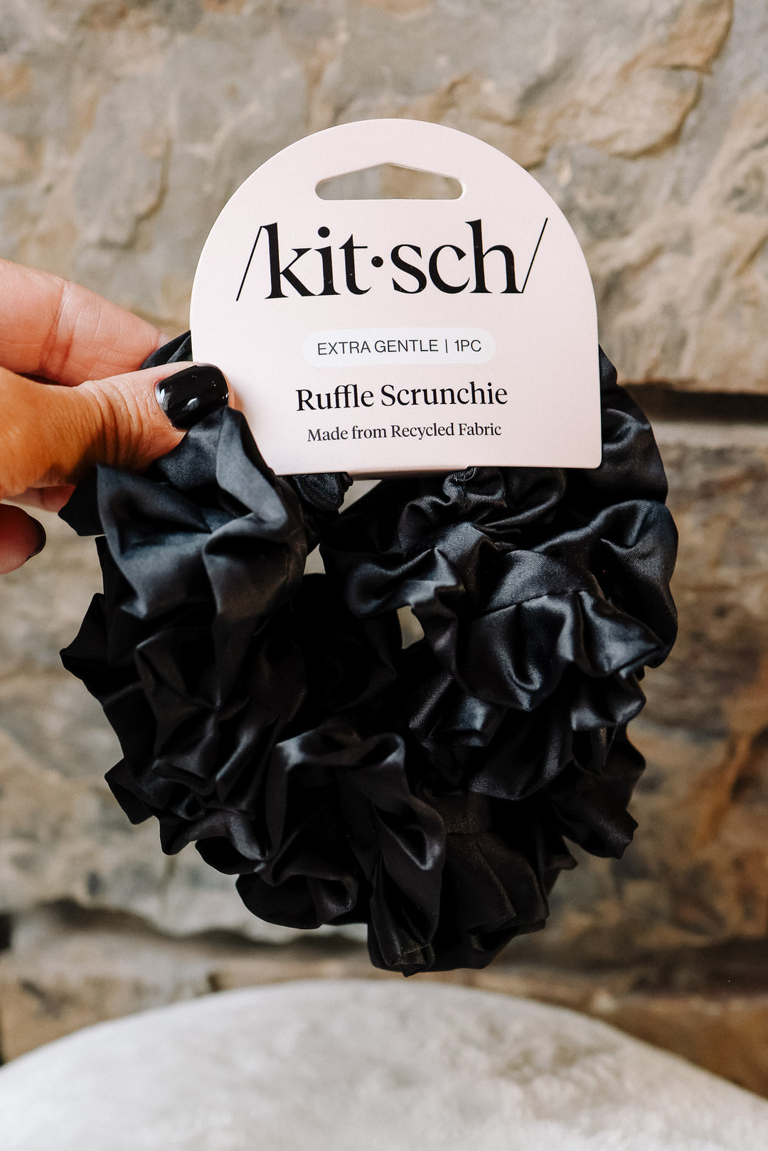 Black Ruffle Scrunchie