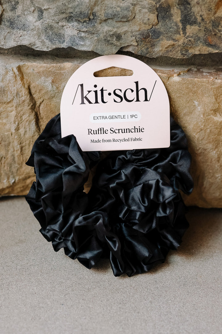 Black Ruffle Scrunchie