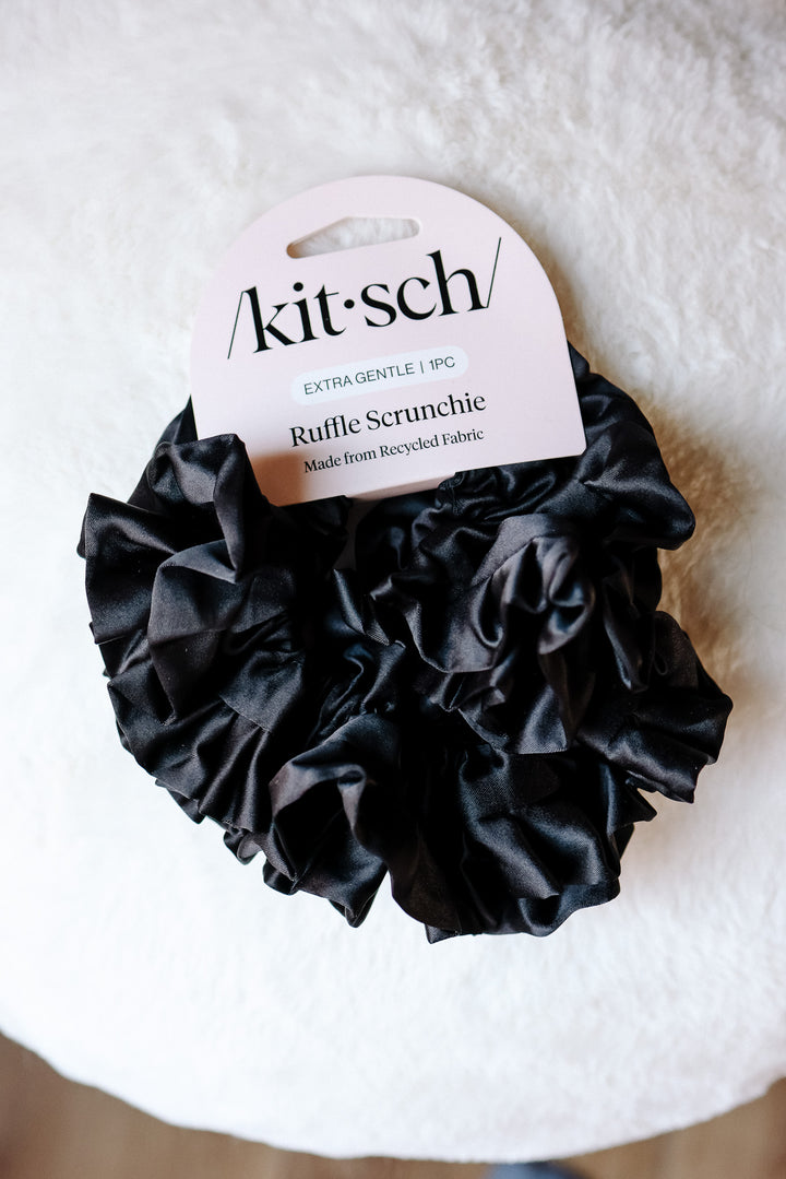 Black Ruffle Scrunchie