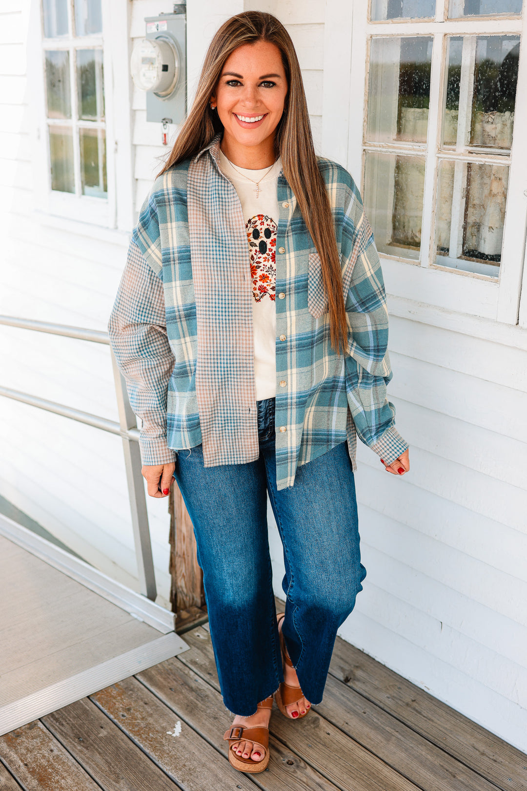 Kambrie  Flannel Shirt - Blue Multi