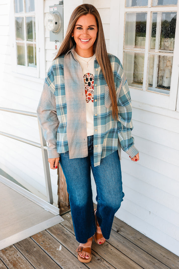 Kambrie  Flannel Shirt - Blue Multi
