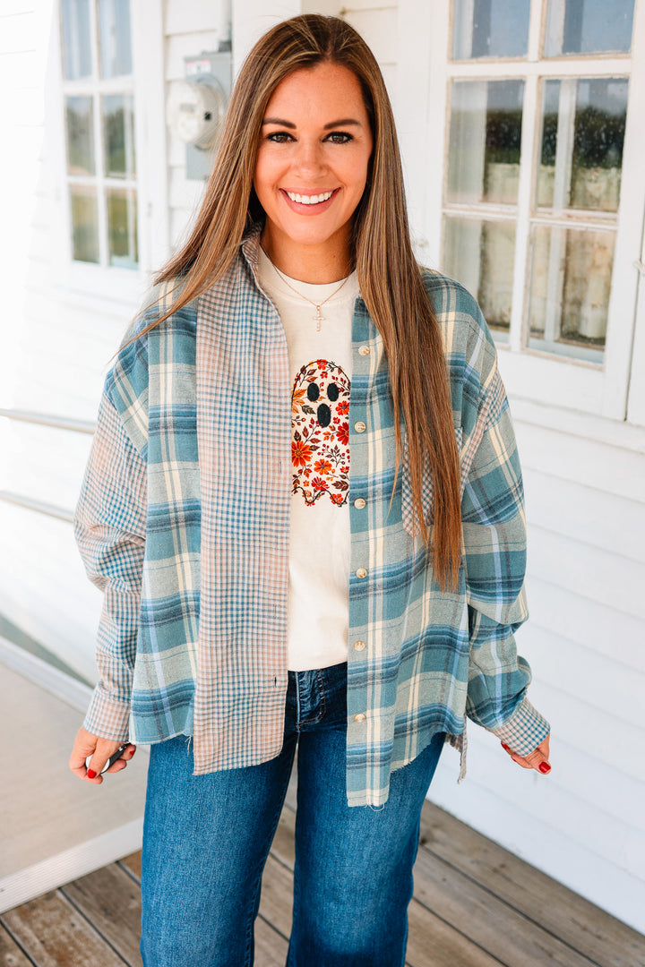 Kambrie  Flannel Shirt - Blue Multi