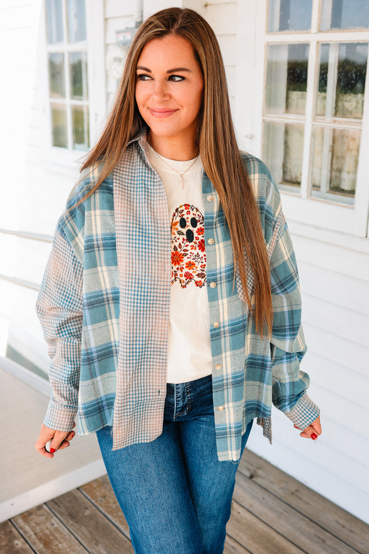 Kambrie  Flannel Shirt - Blue Multi