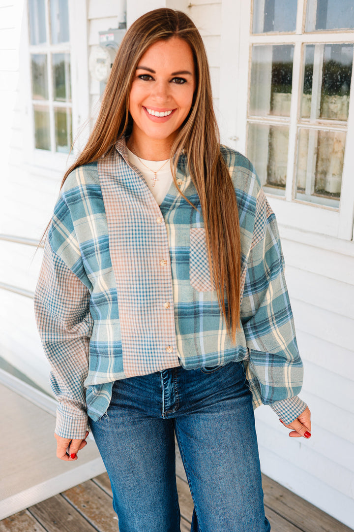 Kambrie  Flannel Shirt - Blue Multi