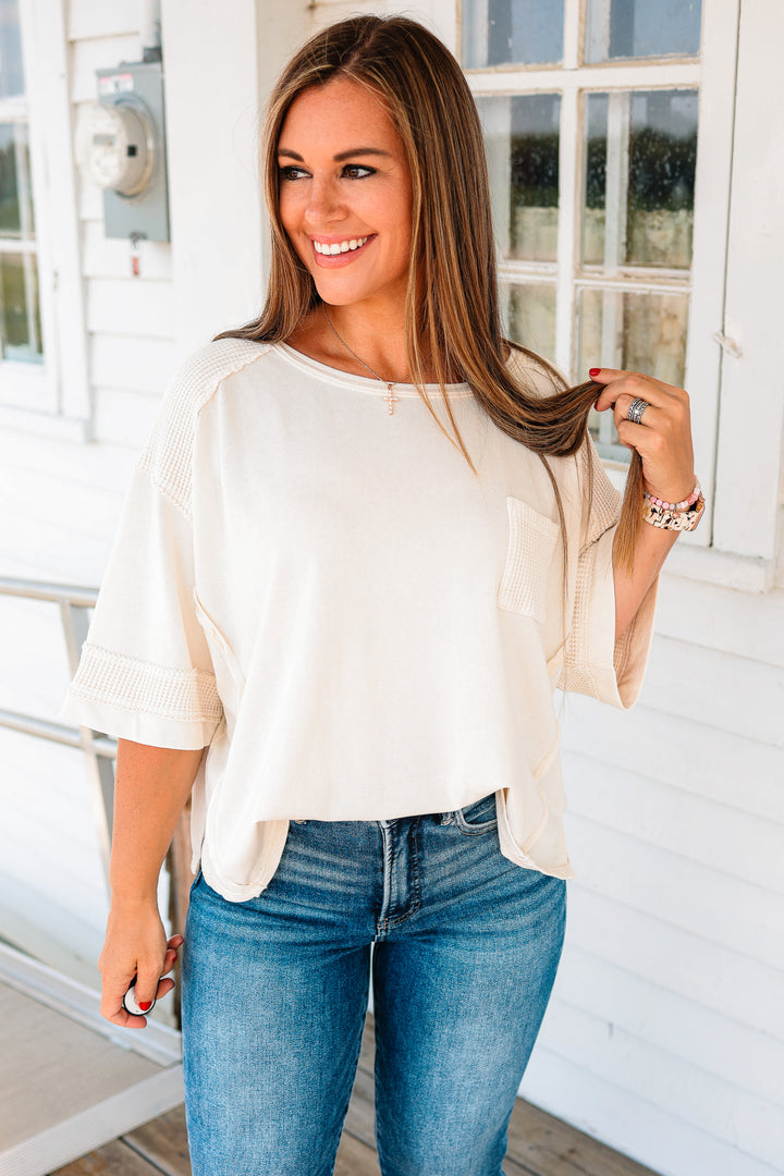 Solana Waffle Mixed Washed Top