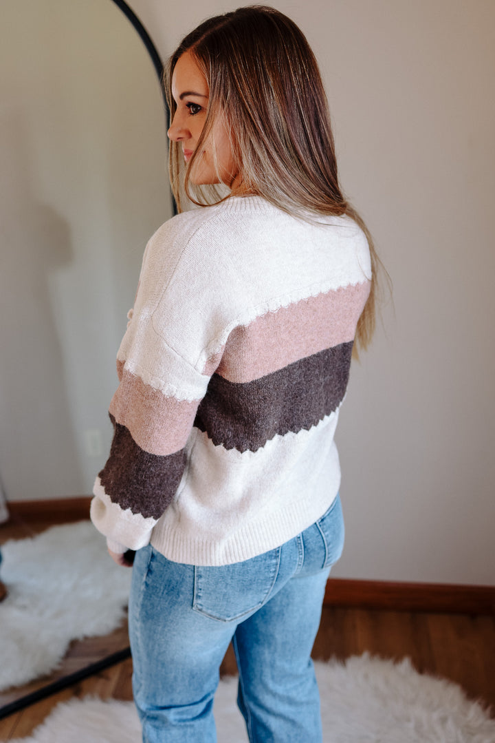 Rosette Colorblock Cardigan