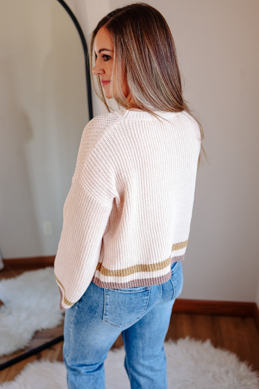 Corina Chenille Crop Sweater - Ecru