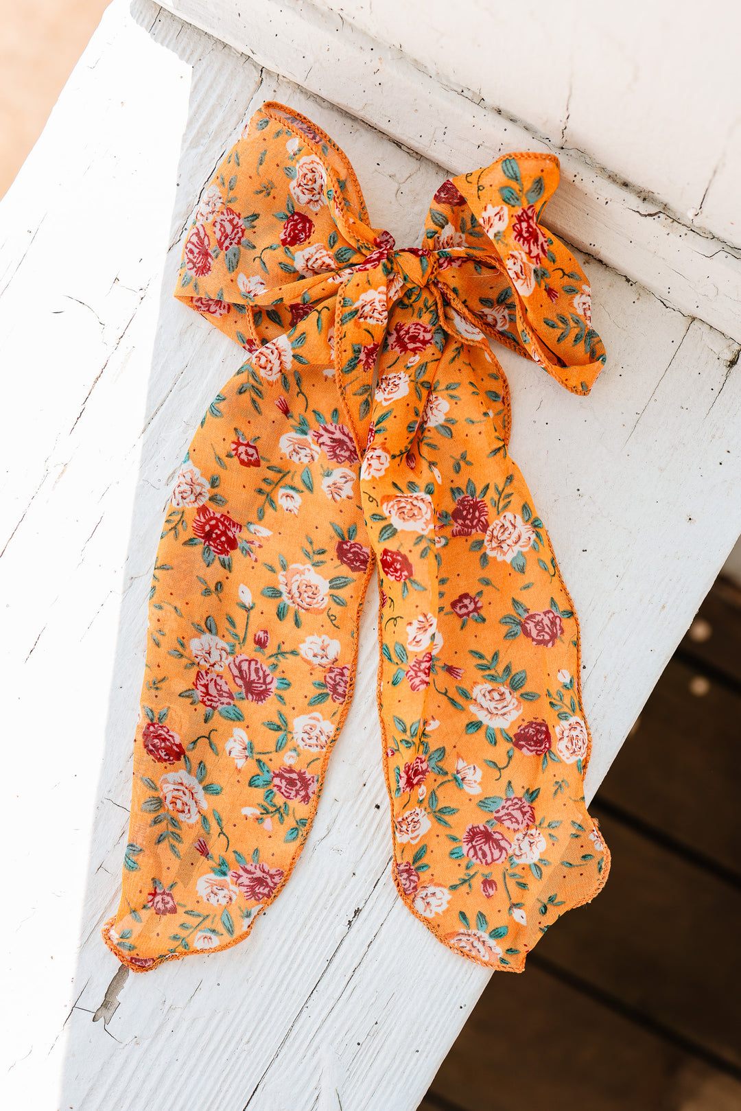 Honey Floral Ribbon Hair Clip