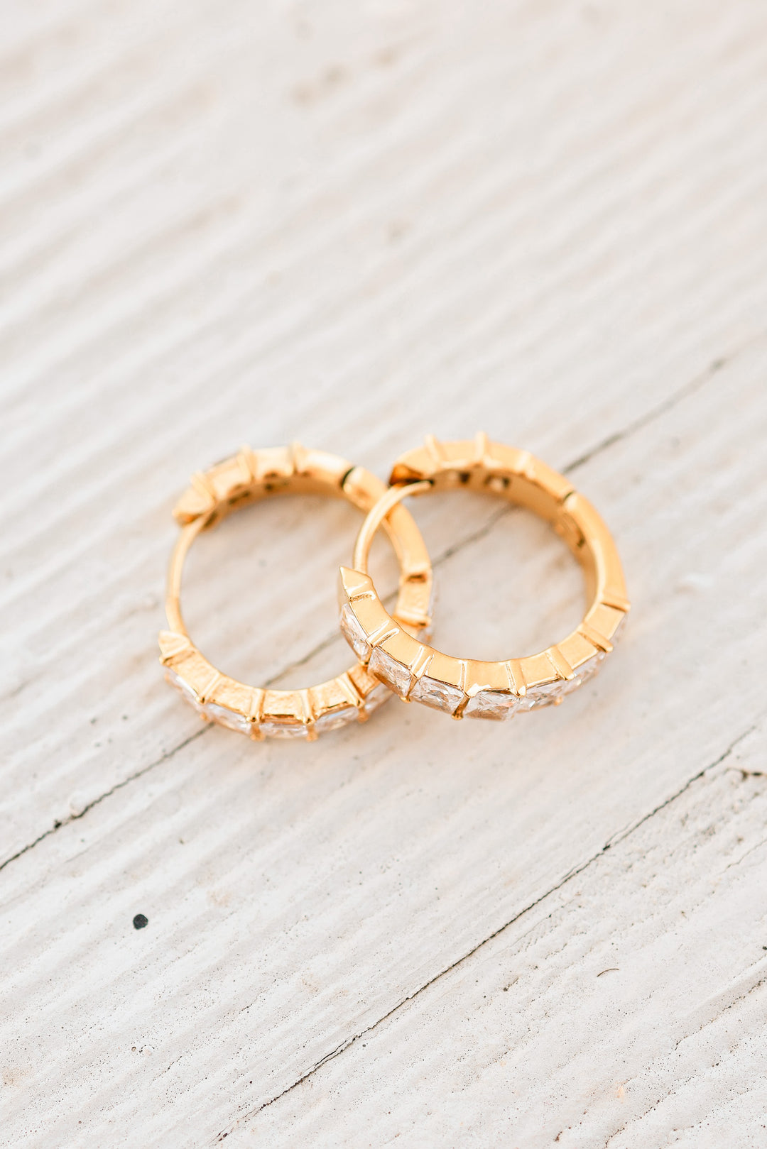 Marlo Square CZ Hoop Earrings