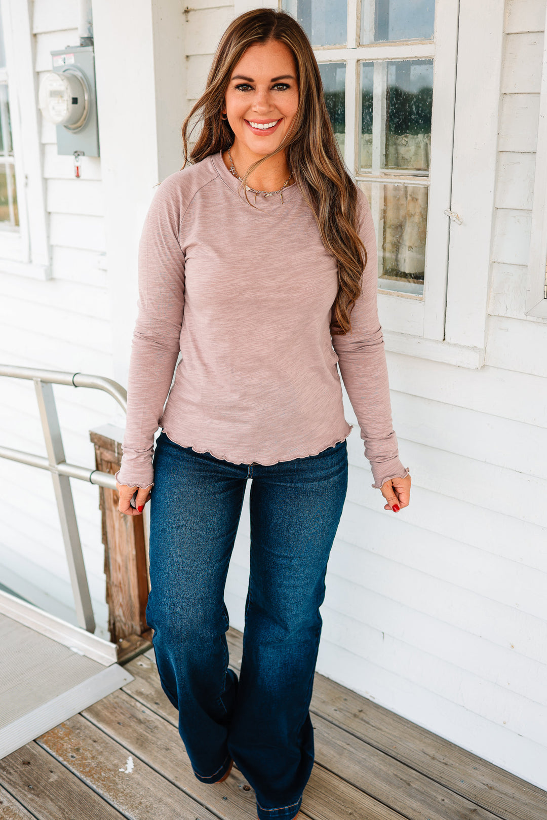 Gwen Baby Long Sleeve Top - Mauve