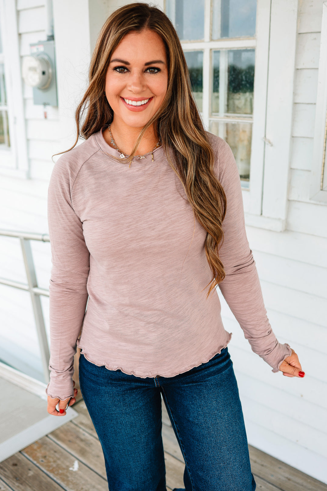 Gwen Baby Long Sleeve Top - Mauve