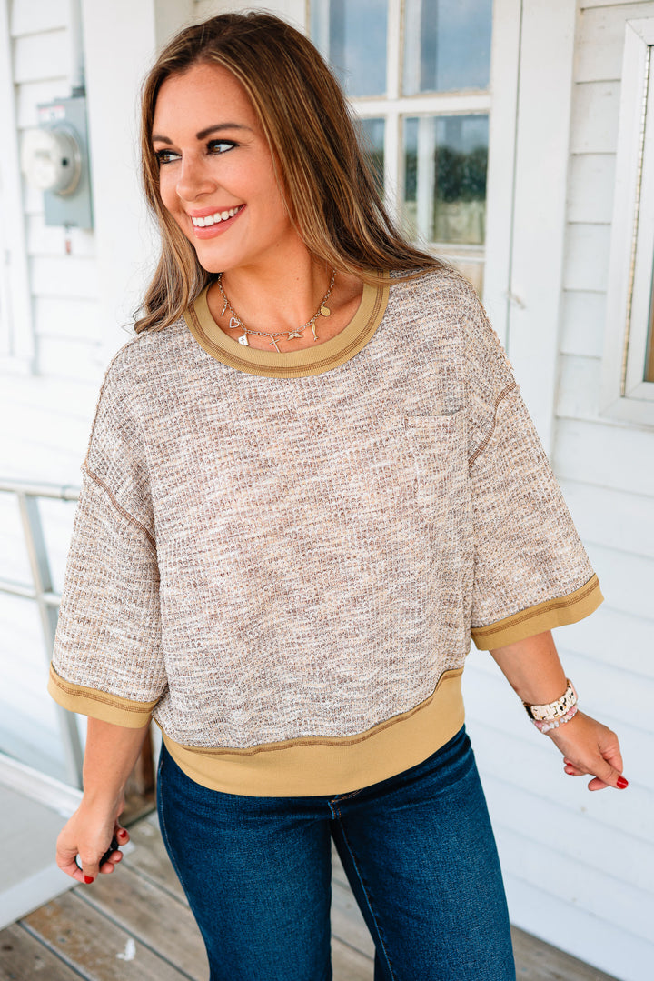Jori Multi Melange Waffle Top
