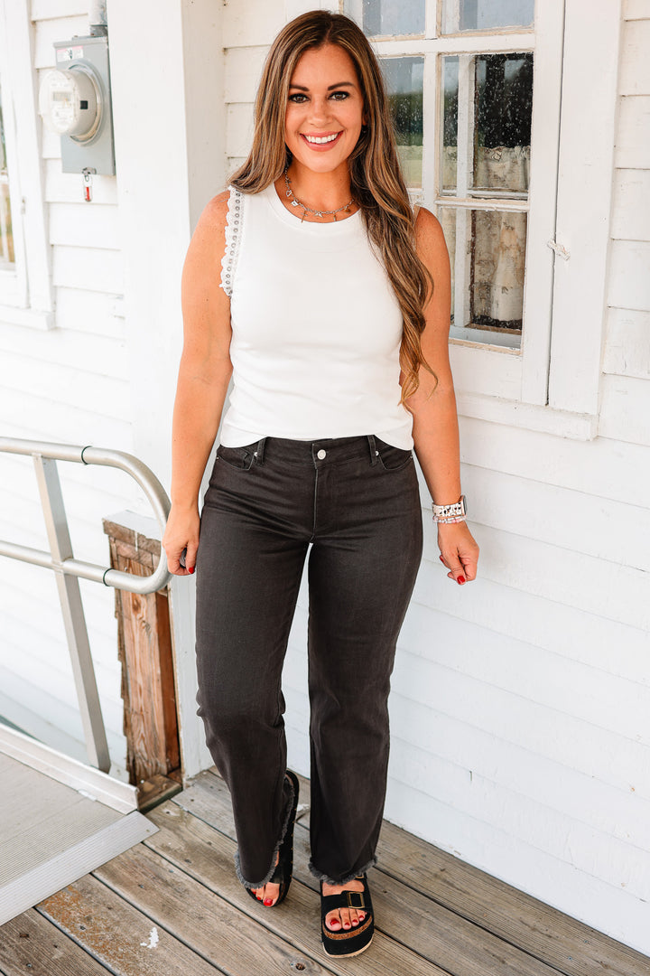 Grommet Ruffle Sleeve Tank Top