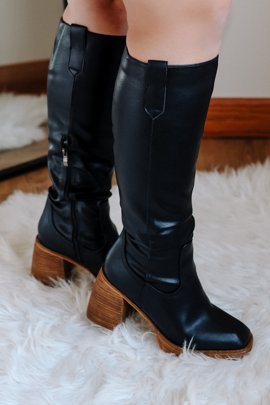 Alyssa Chunky Tall Boots - Black