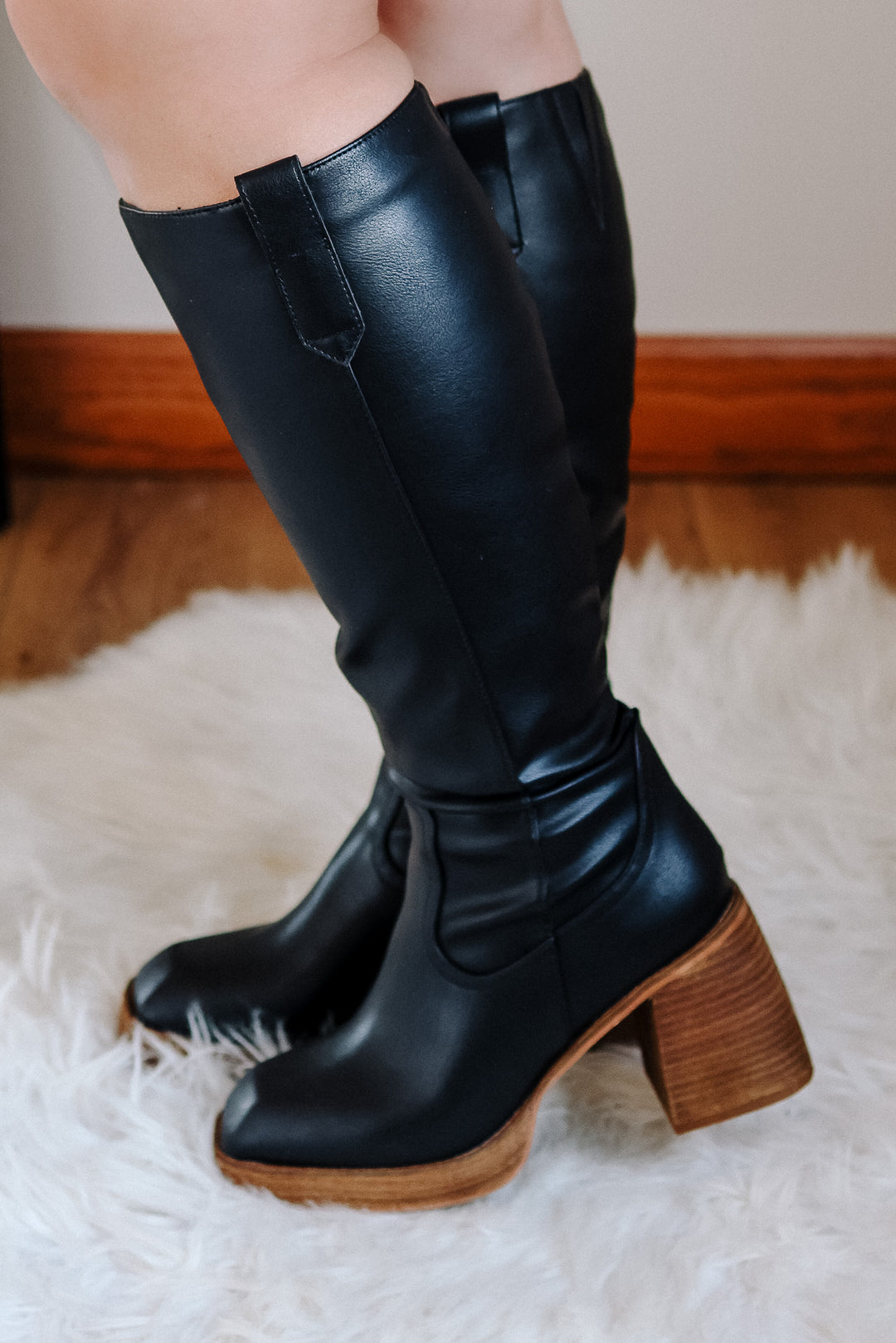 Alyssa Chunky Tall Boots - Black