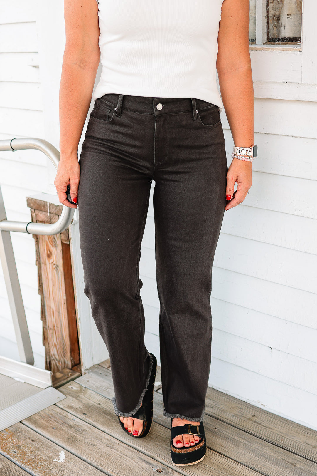 Cait Raw Hem Denim Pants