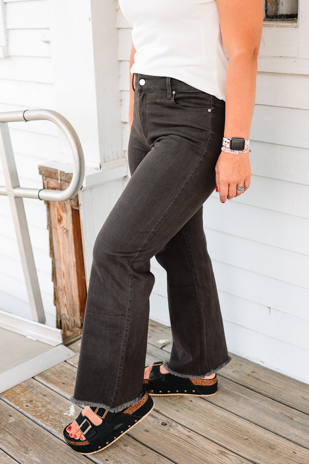 Cait Raw Hem Denim Pants