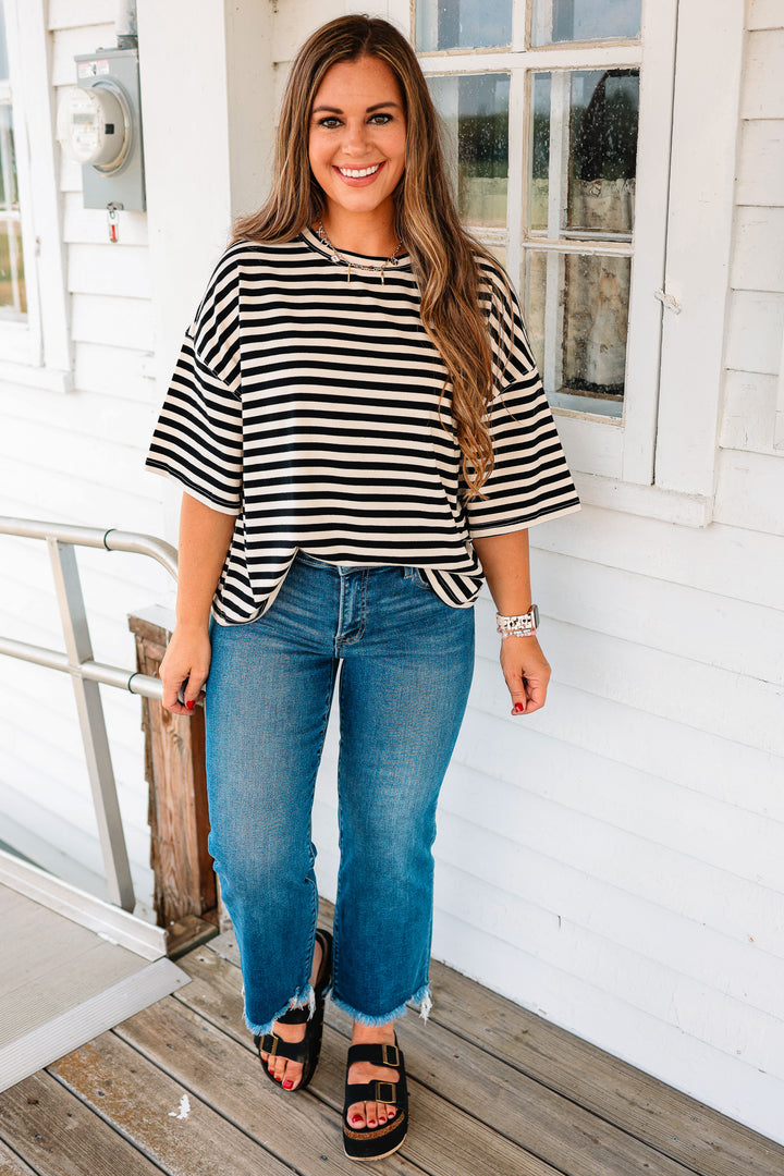 Jack Stripe Boyfriend Tee - Ivory