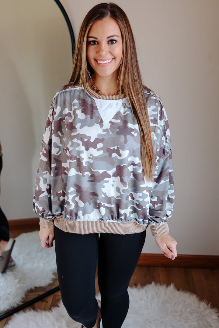 Camo Reverse Stitch Pullover