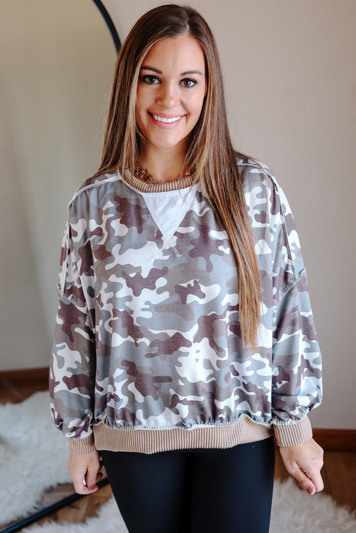 Camo Reverse Stitch Pullover
