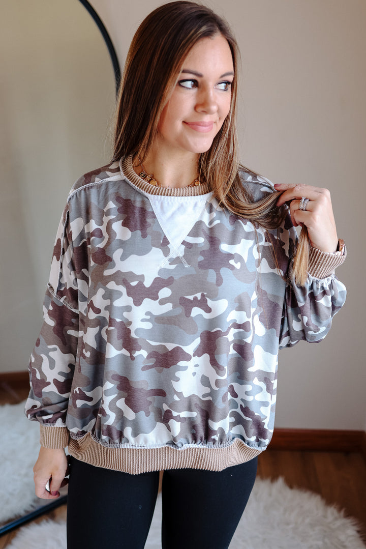 Camo Reverse Stitch Pullover