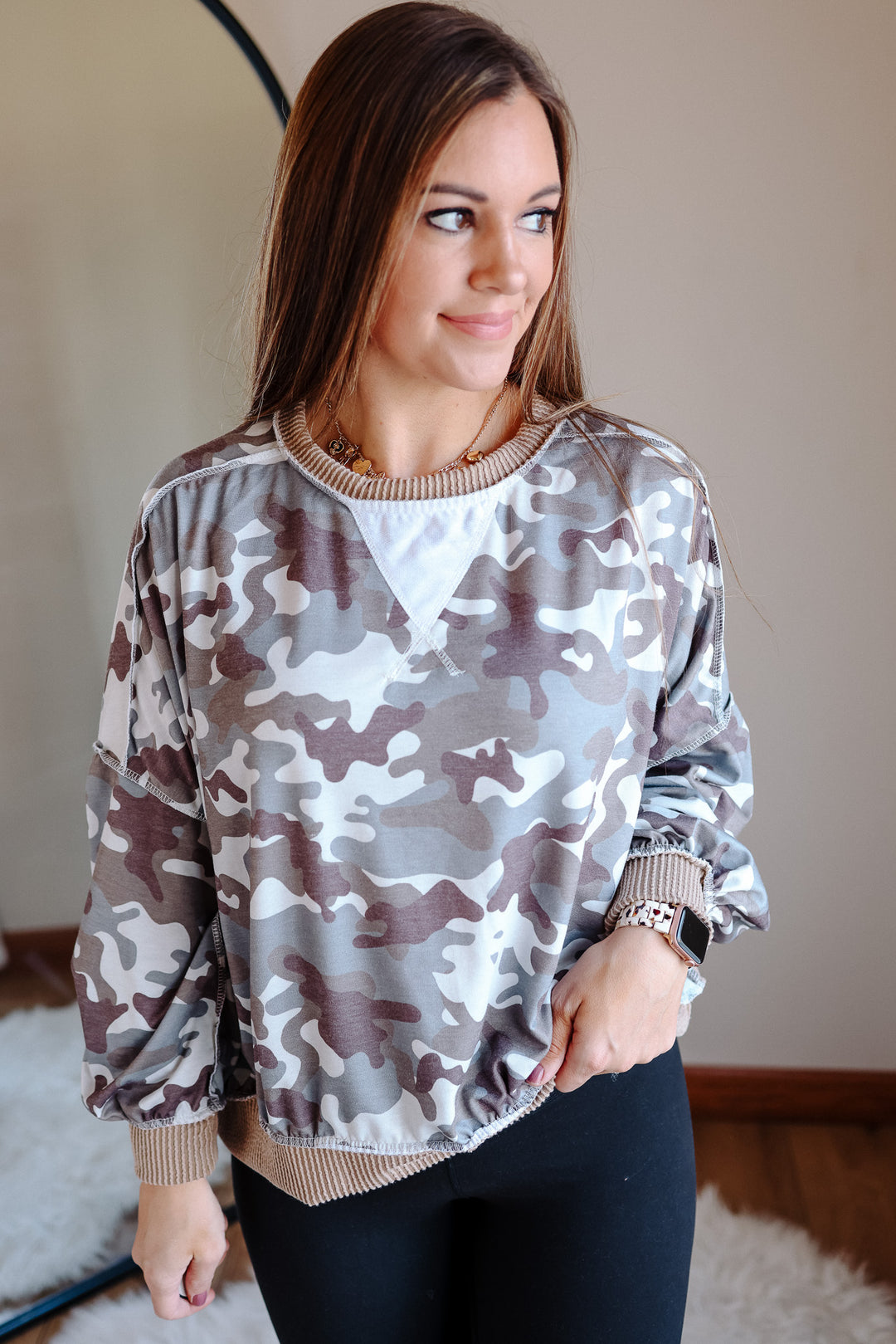 Camo Reverse Stitch Pullover