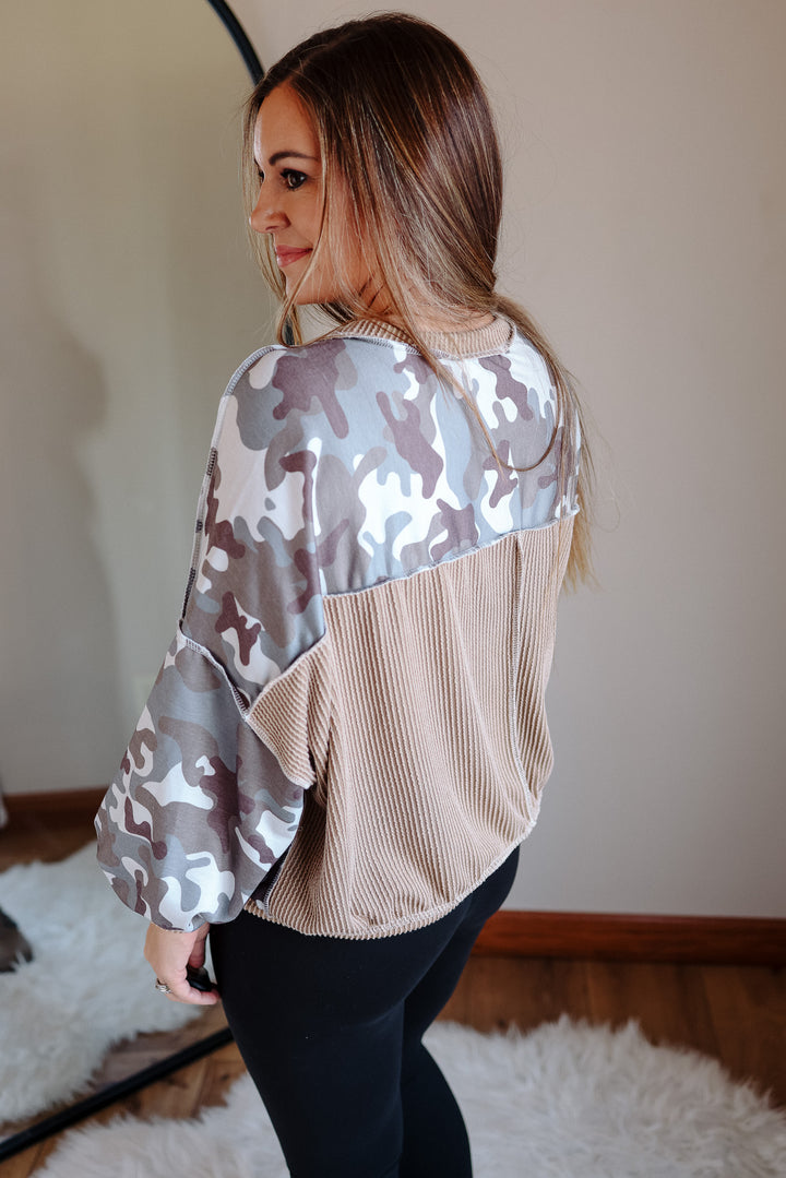 Camo Reverse Stitch Pullover