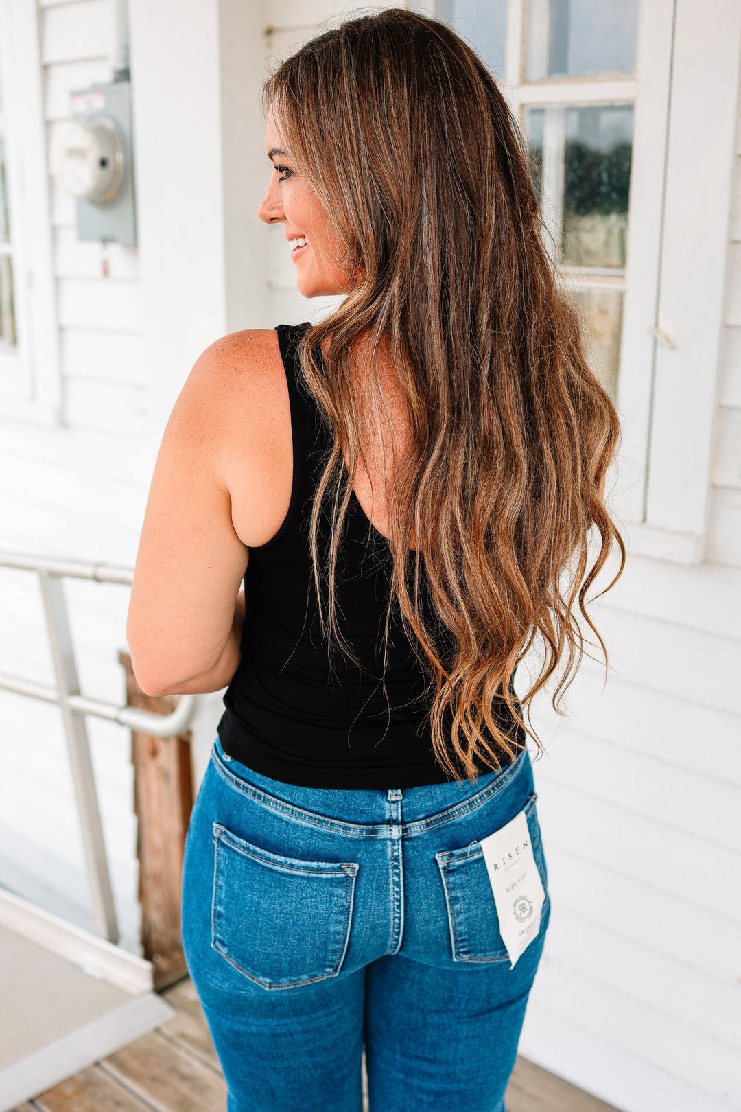 Bria Scoop Neck Tank - Black