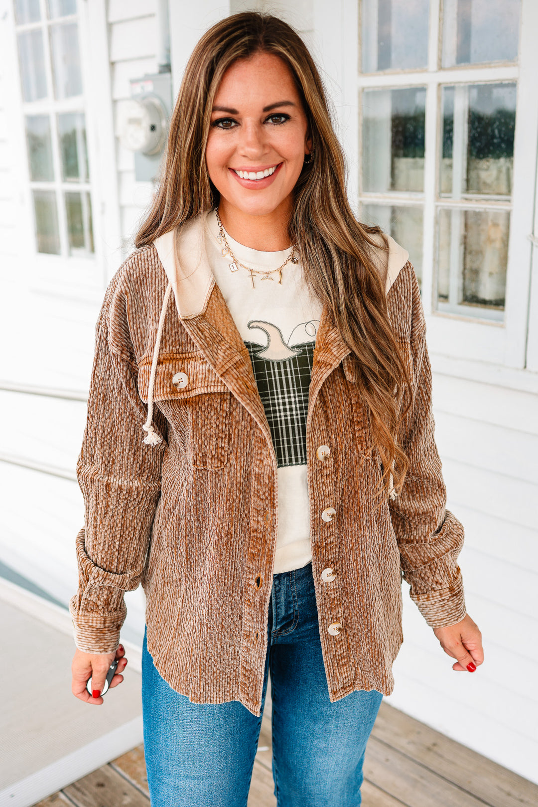 Avy Snow Wash Corduroy Shacket - Taupe