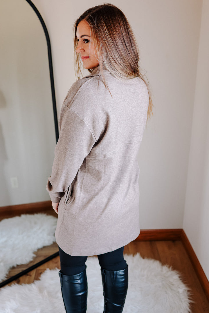 Jersey Lounge Sweatshirt Dress - Taupe