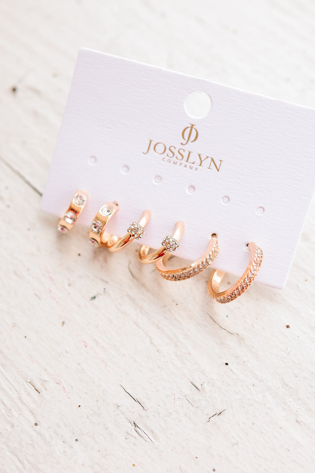Gold-Tone Crystal Huggie Hoop Earring Set