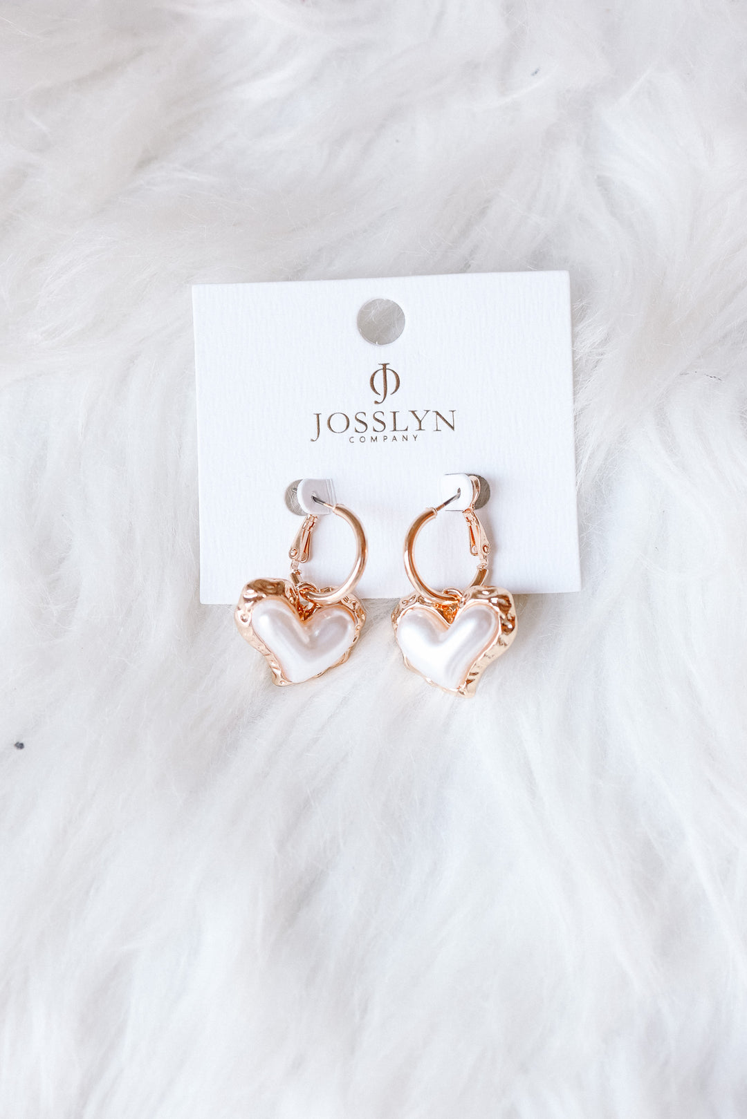 Pearly Puffy Heart Drop Earrings