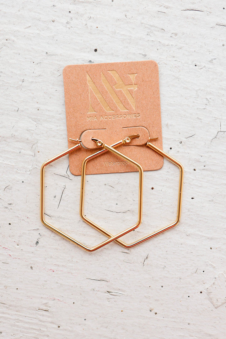 Hexagon Hoop Earrings