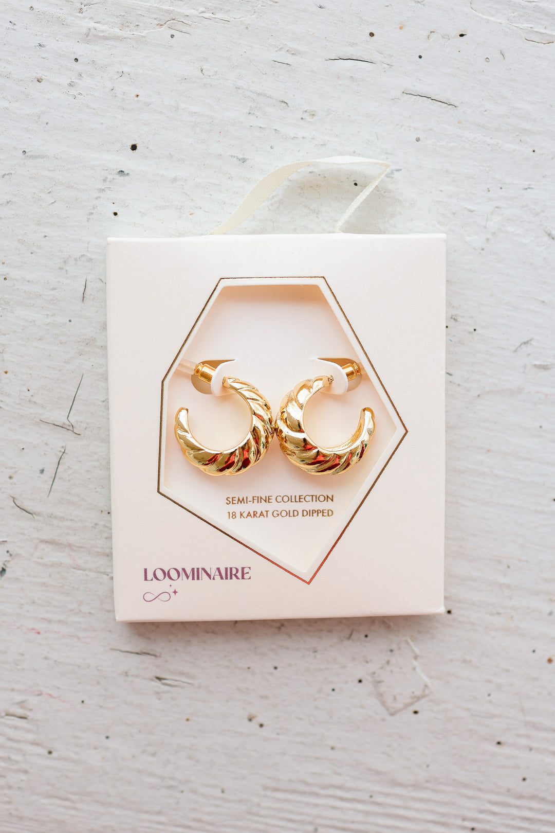 Twisted Hoop Earrings - Gold