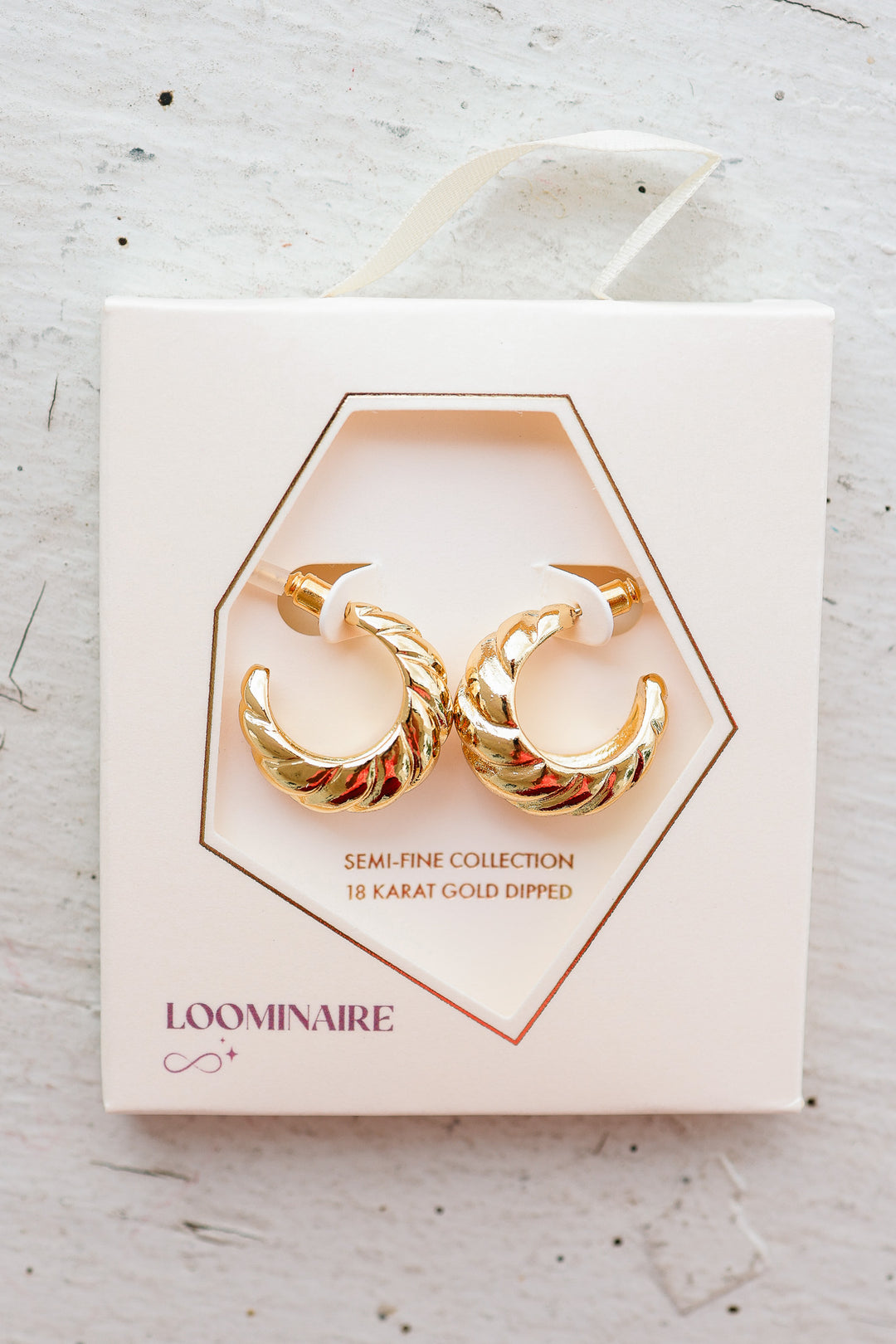 Twisted Hoop Earrings - Gold