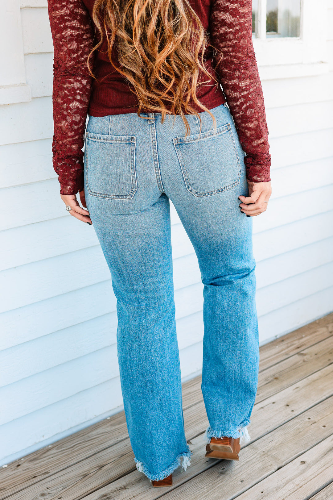 KANCAN: Marin Mid Rise Wide Flare