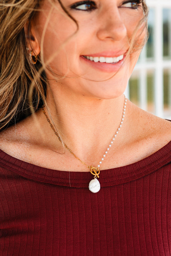 Pearl Beaded Chain Necklace