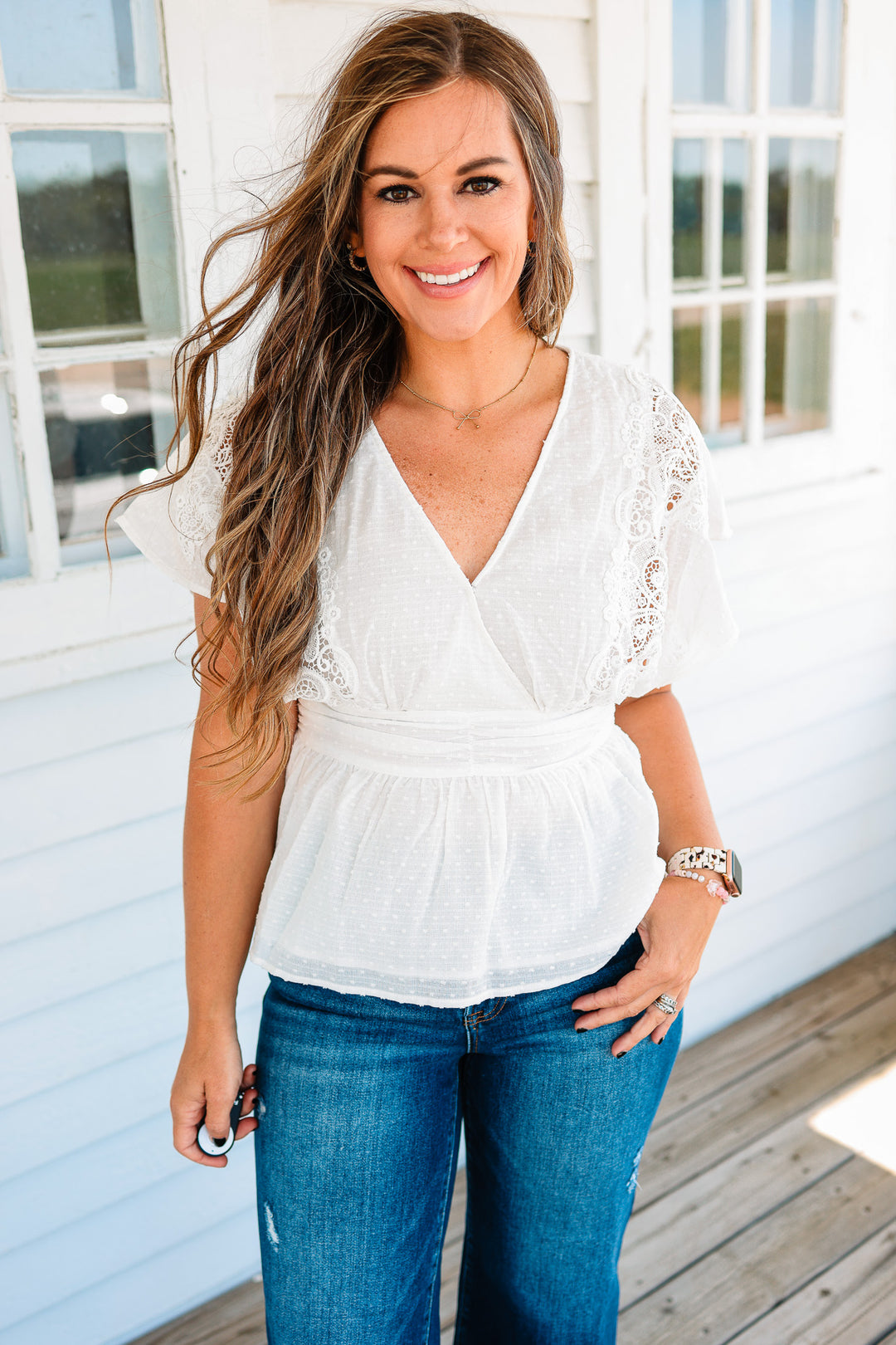 Calla Lace Peplum Top