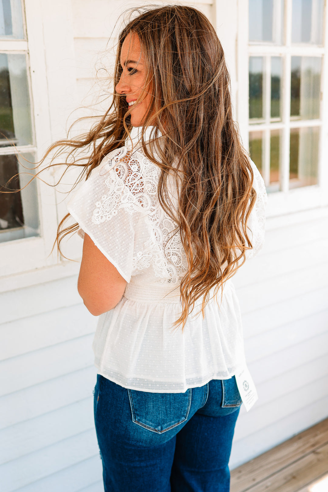 Calla Lace Peplum Top