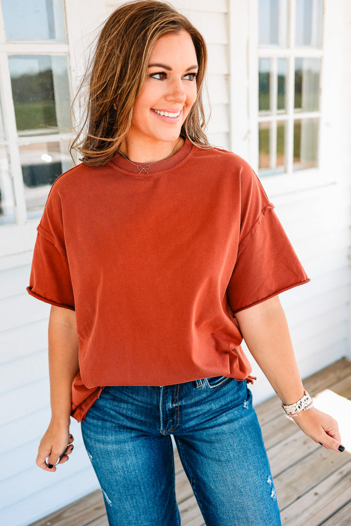 Boyfriend Tee - Rust