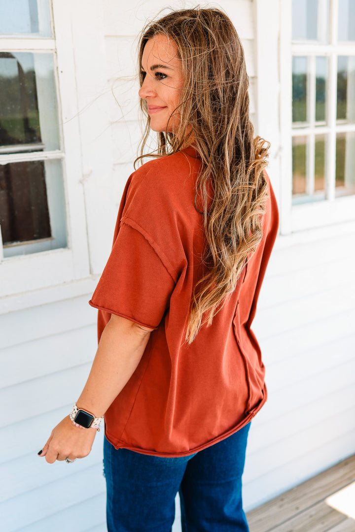 Boyfriend Tee - Rust